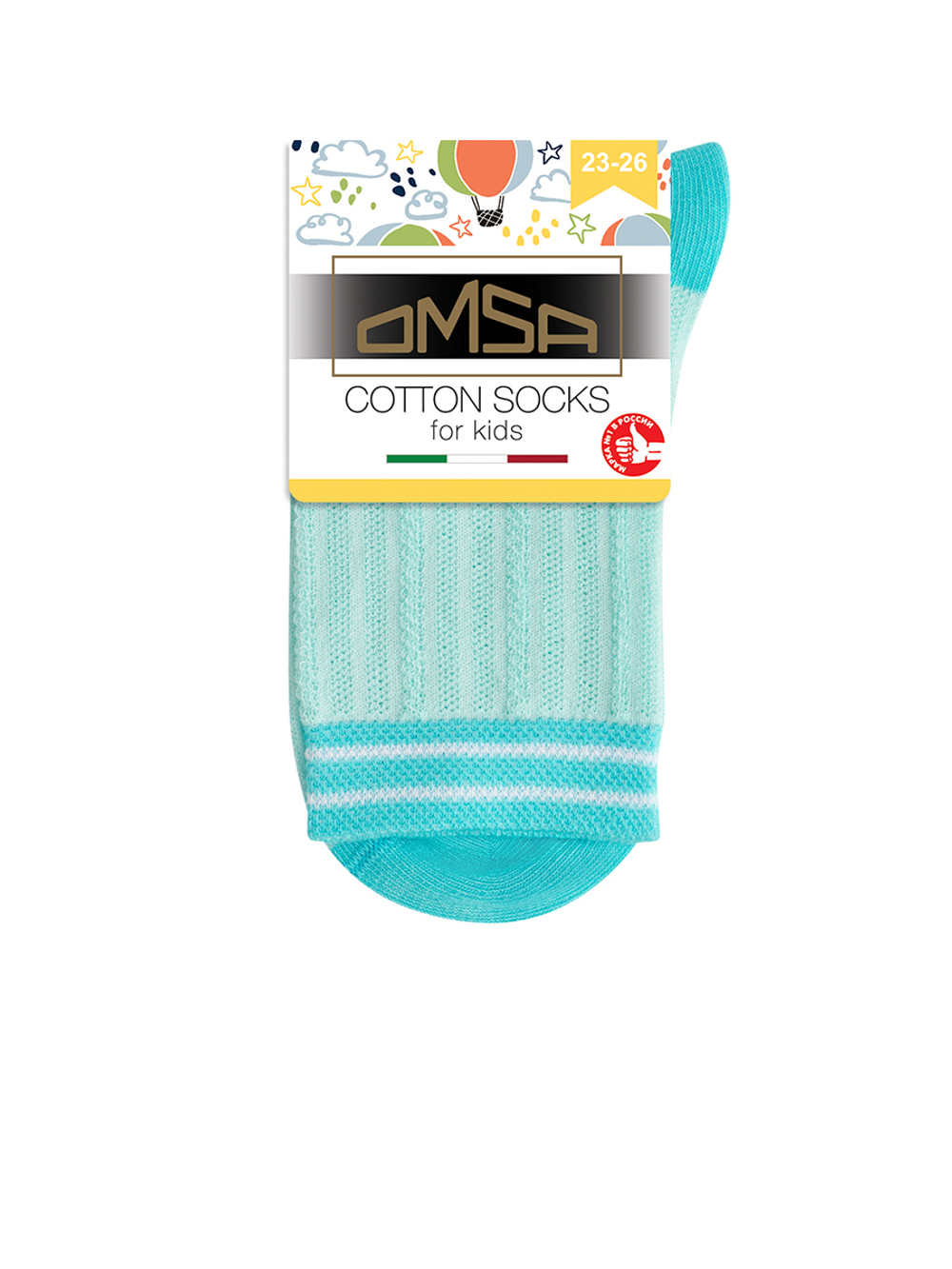 OMSA kids Calzino 21C00 ажур - цветная пятка и мысок (С)