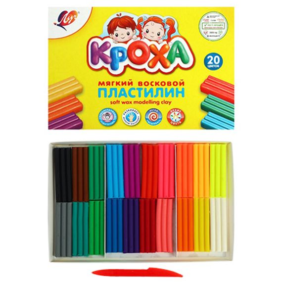 Plastilin \ Пластилин мягкий Кроха, 20 цветов