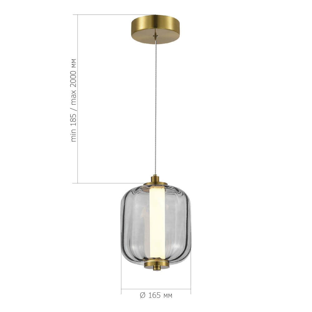 SL1193.313.01 Подвес ST-Luce Латунь/Дымчатый LED 1*11W 3000K SUMMER