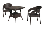 Набор мебели Элластик-Пласт Ola Dom (2стула+стол 76x76см) (коричневый)