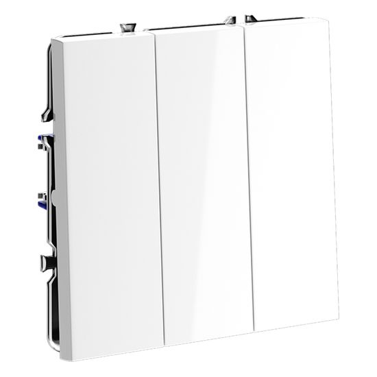 Выключатель встраиваемый VOLTUM S70 трехклавишный 10А, (белый глянцевый)