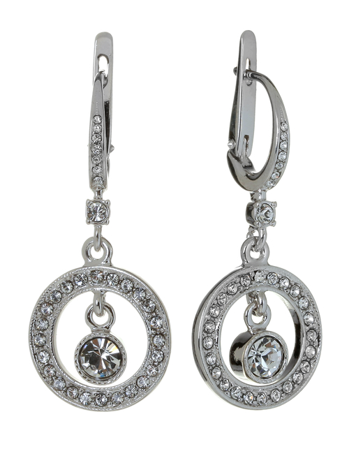 "Дейн" серьги в серебряном покрытии из коллекции "Алмазный фонд" от Jenavi с английским замком