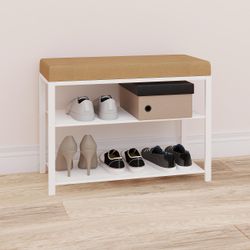 Банкетка "Торонто 23S"  (Белый/Бежевый)