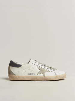 Men's Super Star with grey heel tab and metal stud lettering
