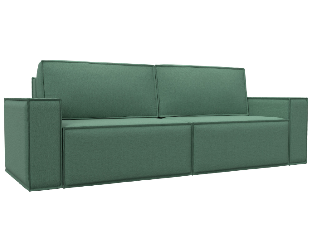 Диван прямой Куба Лайт, Амур 11 зеленый, Рогожка, 129437