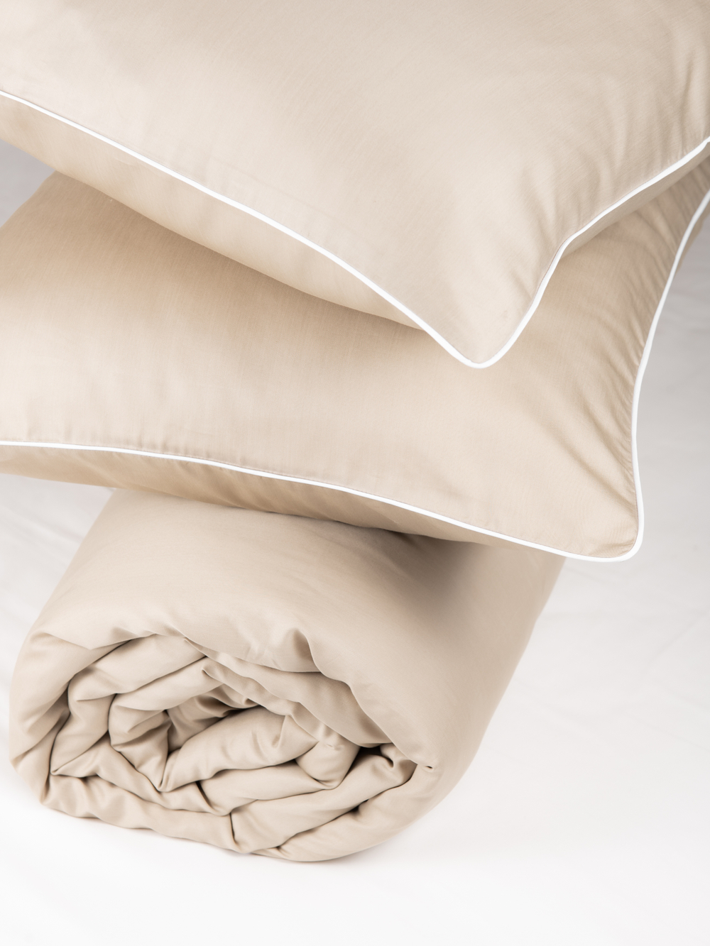 MOON Комплект постельного белья, сатин темно-бежевый