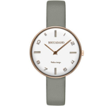 Часы Boccadamo PinUp Grey White PU013 BW с кожаным ремешком, минеральным стеклом