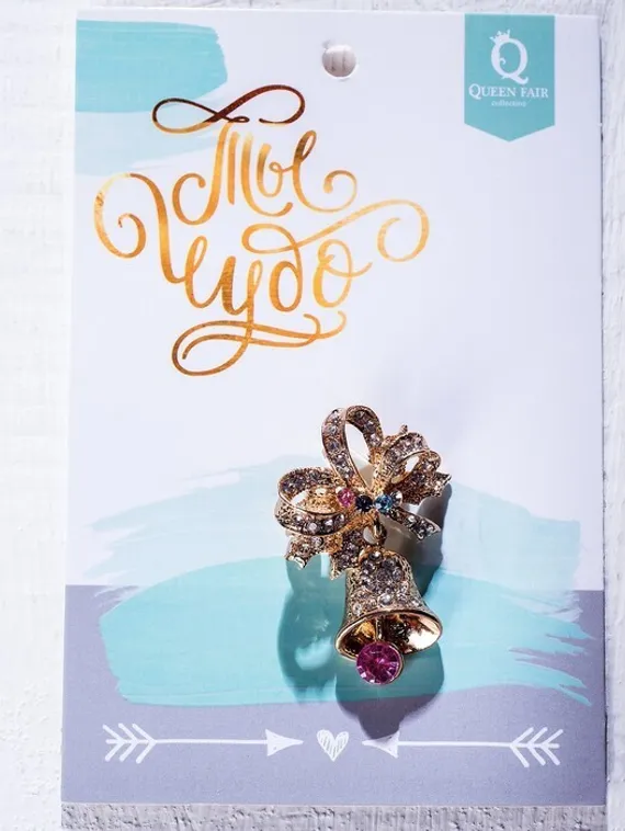 Брошь &quot;Колокольчик&quot;, цветная в золоте