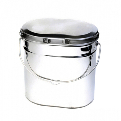 Котелок высокий нержавеющий,  крышка с ручками. (Роза ветров)