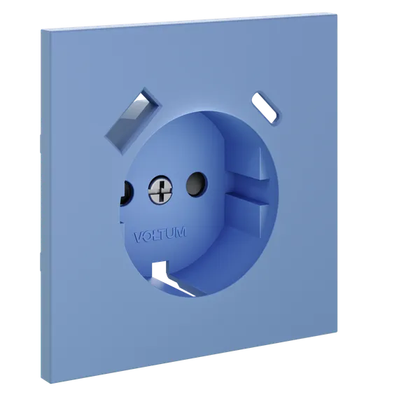 Накладка для розетки с заземлением и защитными шторками, с USB A+C, S70 (деним)