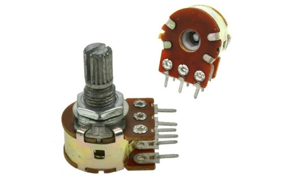 Переменный резистор двойной WH148 (стерео) 50 КОм