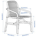 Стул с подушкой- SALNÖ IKEA / GRYTTOM ИКЕА, из ротанга