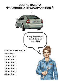 Набор предохранителей для Skoda Octavia A5 OCT5