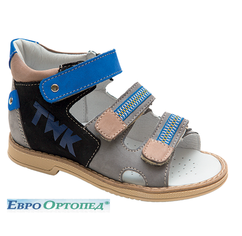 TW-129-28сер-син Ортопедическая обувь малосложная без утепленной подкладки для детей