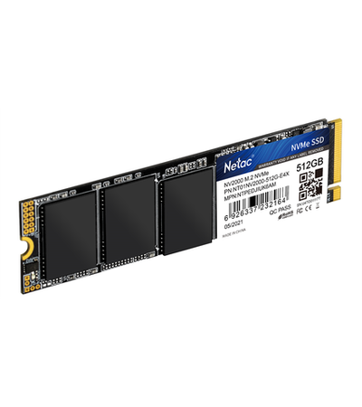 Ssd накопитель Netac SSD NV2000 512GB PCIe 3 x4 M.2 2280 NVMe 3D NAND, R/W up to 2500/1950MB/s, IOPS(R4K) 130K/250K, TBW 300TB, 5y wty