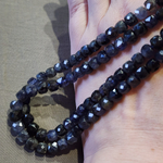 Иолит (кордиерит) природный, куб, огранка, 6.5мм, цена за нить 9.5см (1/4)