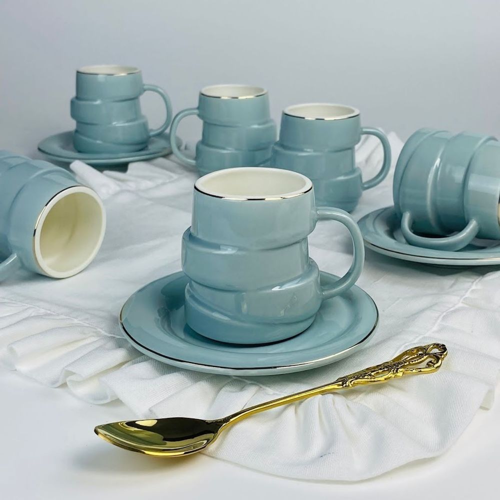 Lenardi 155-012 Кофейный набор 12пр. 140мл в под.уп.(х8)Фарфор