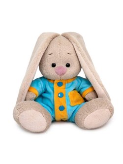 Мягкая игрушка Зайка Ми в голубом комбинезоне 15 см