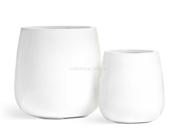 Кашпо TREEZ Effectory - серия Gloss - Design-Чаша - Белый глянцевый лак