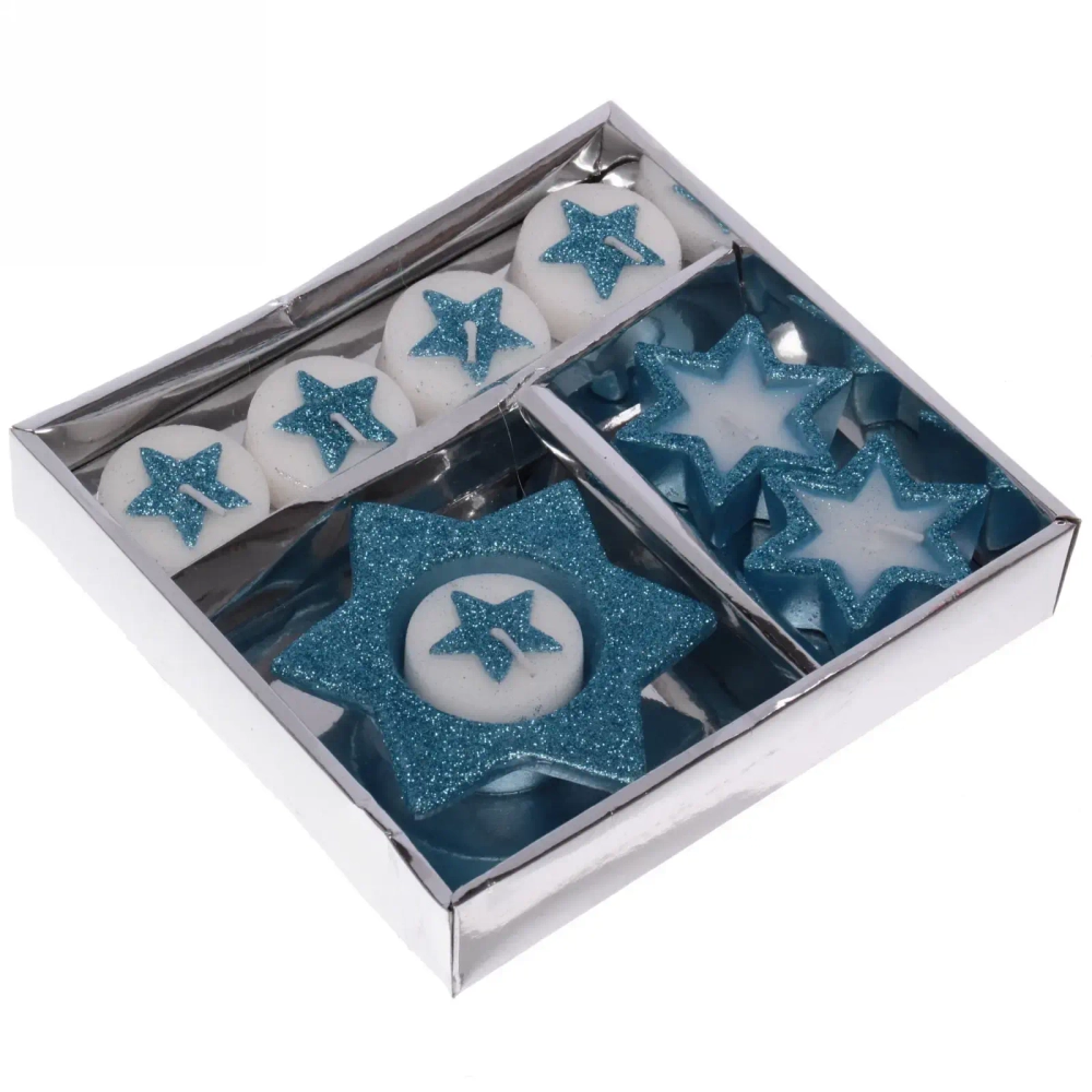 Набор свечей «Звёздное небо» 16,5х15,5х3 см, голубой