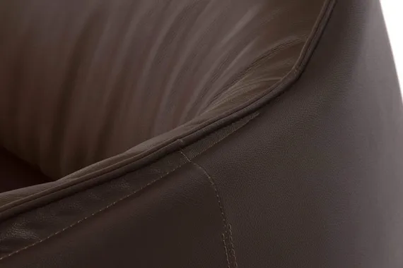Двухместный диван Gun 150 см, тёмно-коричневая натуральная кожа