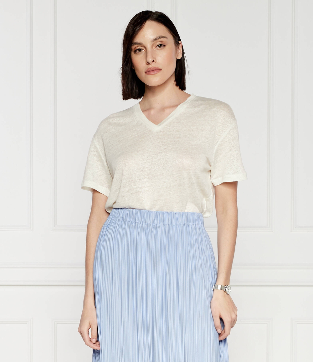 Льняная футболка saeli Sams\u00f8e Sams\u00f8e - экрю(F24100140)