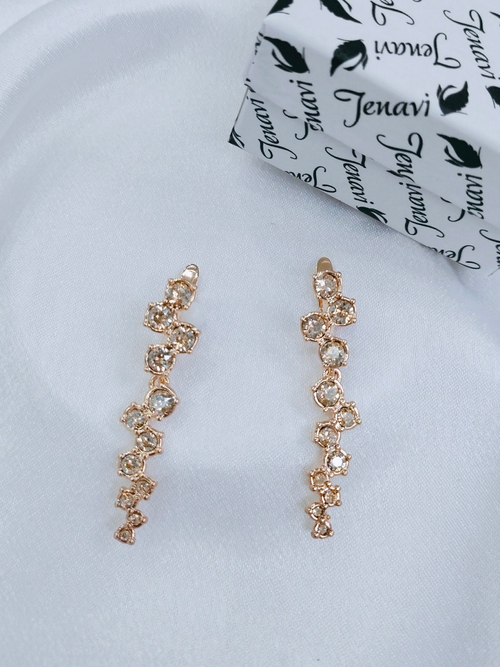 "Одри Хепберн" серьги в золотом покрытии из коллекции "Голливуд" от Jenavi с английским замком