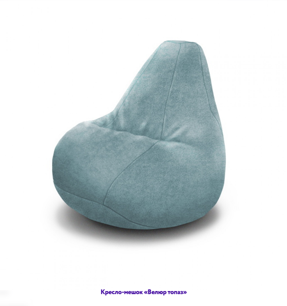 Кресло-мешок Груша, однотонное, велюр