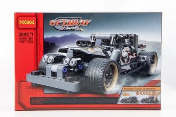Конструктор Decool " Гоночный автомобиль для побега " с инерционным механизмом, 170 деталей.  арт. 3417