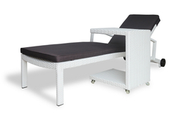 Плетеный кофейный стол MILANO белый для шезлонга