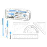 Готовальня Basir 7 предметов в пластиковом футляре, серия "Единорог", циркуль с запасными частями + набор пластиковых линеек