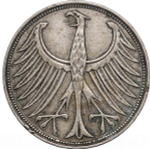 Germany, 5 Mark 1951 – Federal Eagle (Munich Mint - "D"), XF
