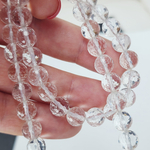 Горный хрусталь (бесцветный кварц), бусины мультиогранка, р-р 8мм, очень красивый экземпляр