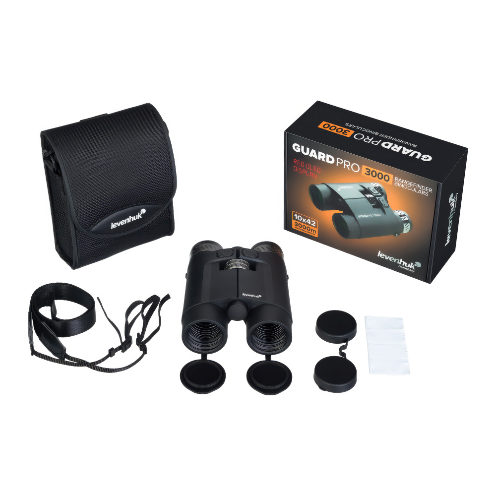 Бинокль с дальномером Levenhuk Guard PRO 3000 — комплект поставки