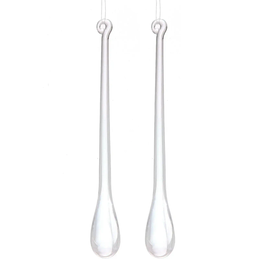 Подвеска «Изящная капля» 24 см (набор 2 шт), Прозрачный