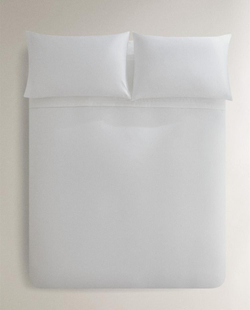 ZARA HOME ПОДОДЕЯЛЬНИК ИЗ САТИНА С КАЙМОЙ (1000 НИТЕЙ), БЕЛЫЙ