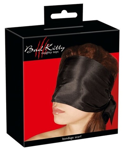 Широкая повязка-шарф на глаза Bad Kitty Bondage Scarf (Цвет: черный)