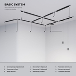 Basic System Встраиваемый  шинопровод 1м с вводом питания и заглушкой белый 85082/00