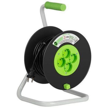 Удлинитель на пластик. катушке 4х20м без заземл. KAT-2x1.5-20m Greenline ПВС 2х1.5 Эра Б0065106