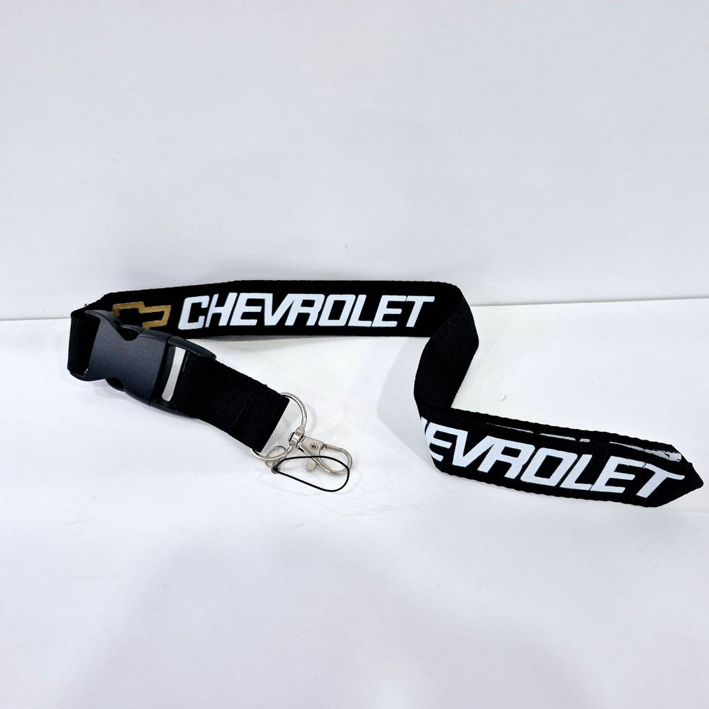 CHEVROLET (чёрный) Люкс / Брелок, шнурок для ключей на шею CHEVROLET (Шевроле), ланъярд, крафт, чёрный (1 шт)