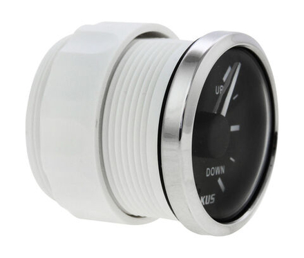 Трим-указатель Yamaha c 2001 г., черный циферблат, нержавеющий ободок, д. 52 мм