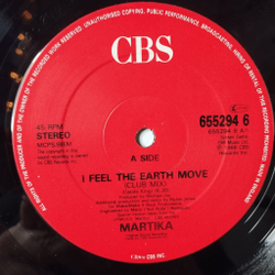 Винтажная виниловая пластинка LP Martika I Feel The Earth Move (UK 1989) Maxi Single 45 RPM