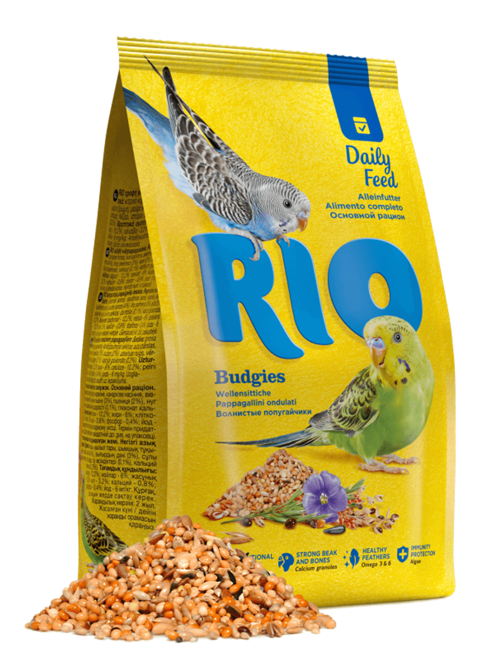 RIO Корм для волнистых попугайчиков, пакет 1 кг (4шт/уп)