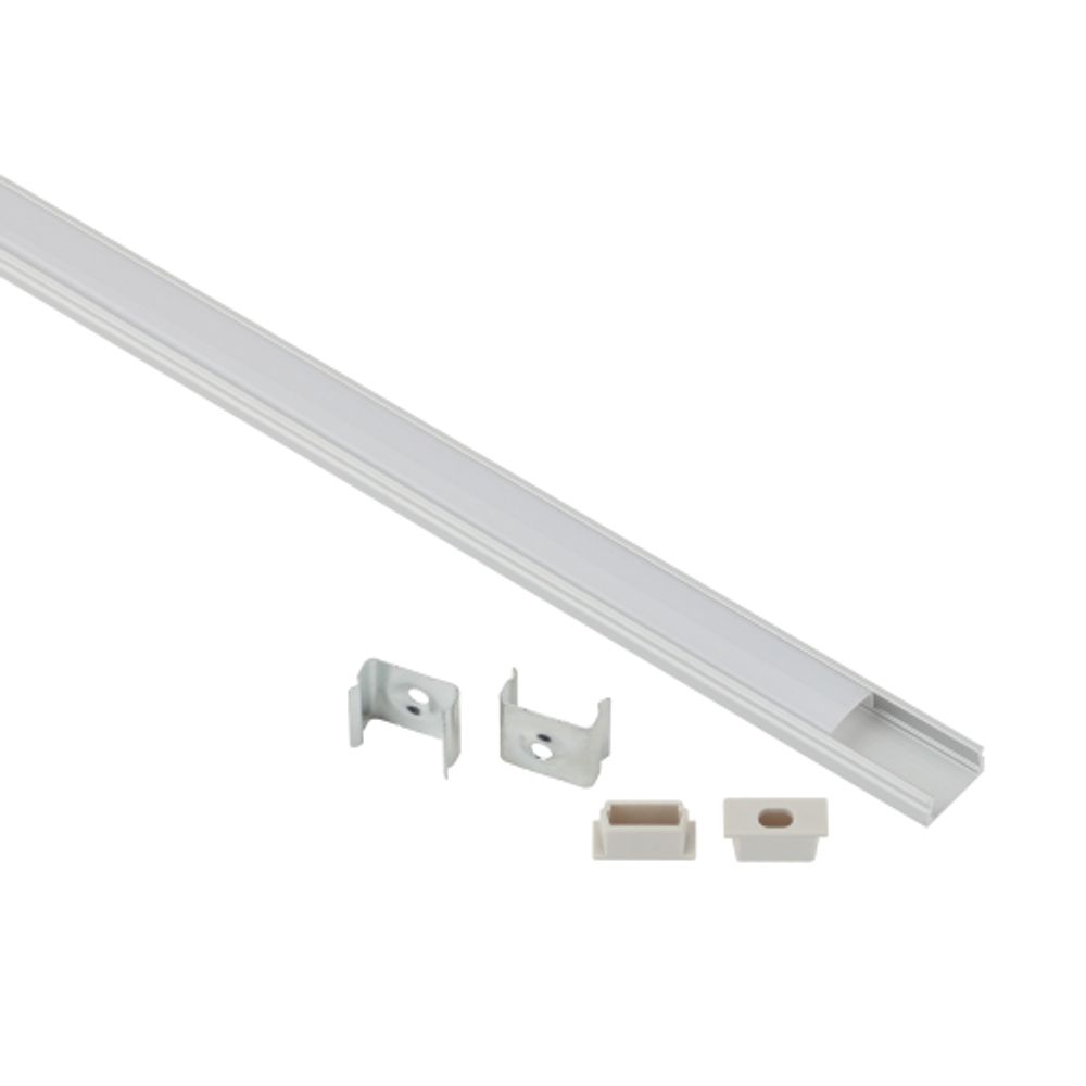 Комплект с накладным анодированным профилем ЭРА 1506-1m 15х6мм, 1м, серебристый САВ262