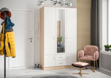 Шкаф трехстворчатый Ронда ШК 3 (дуб сонома/белый), Интерьер Центр, г.Пенза