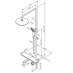 Душевая система со смесителем-полкой для ванны и душа AM.PM Gem F0790700