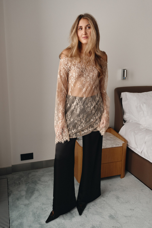 Лонгслив свободный кружево bg