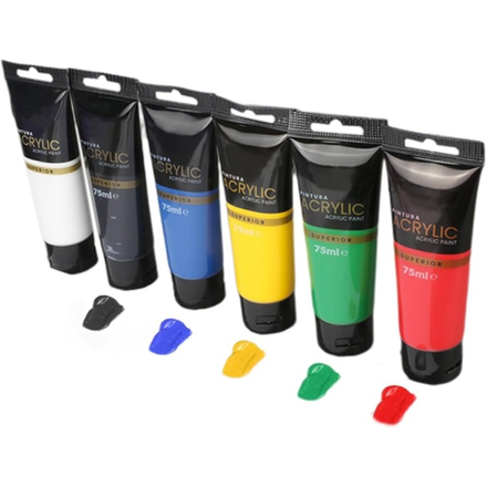 Акриловые краски Pan Wen Bo 6 штук 35 мл