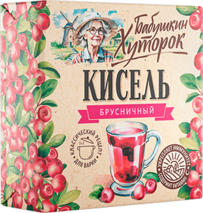БАБУШКИН ХУТОРОК кисель (БРИКЕТ) БРУСНИКА 180гр (1х20)