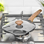 Сковорода 18,5см для оладий со стеклянной крышкой "Nordic Stone" тм Appetite